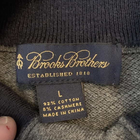 Brooks Brothers Sweaters Lot Of 2 Mens Large Gray Orange Cotton Cashmere Henley - Picture 2 of 12